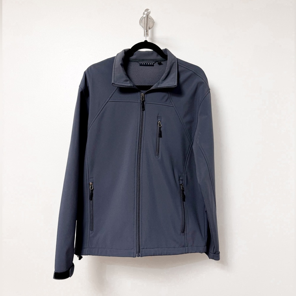 Men's PGA Tour Zip Up Sport Chick Dark Gray Jacket Coat‎ Medium